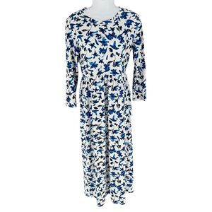 Sonnet James Play Dress Womens Small Blue Floral Jersey Maxi Cottagecore Modest